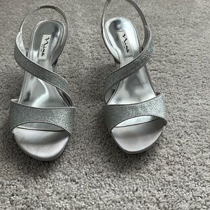 Women’s silver dress sandals. Wore once